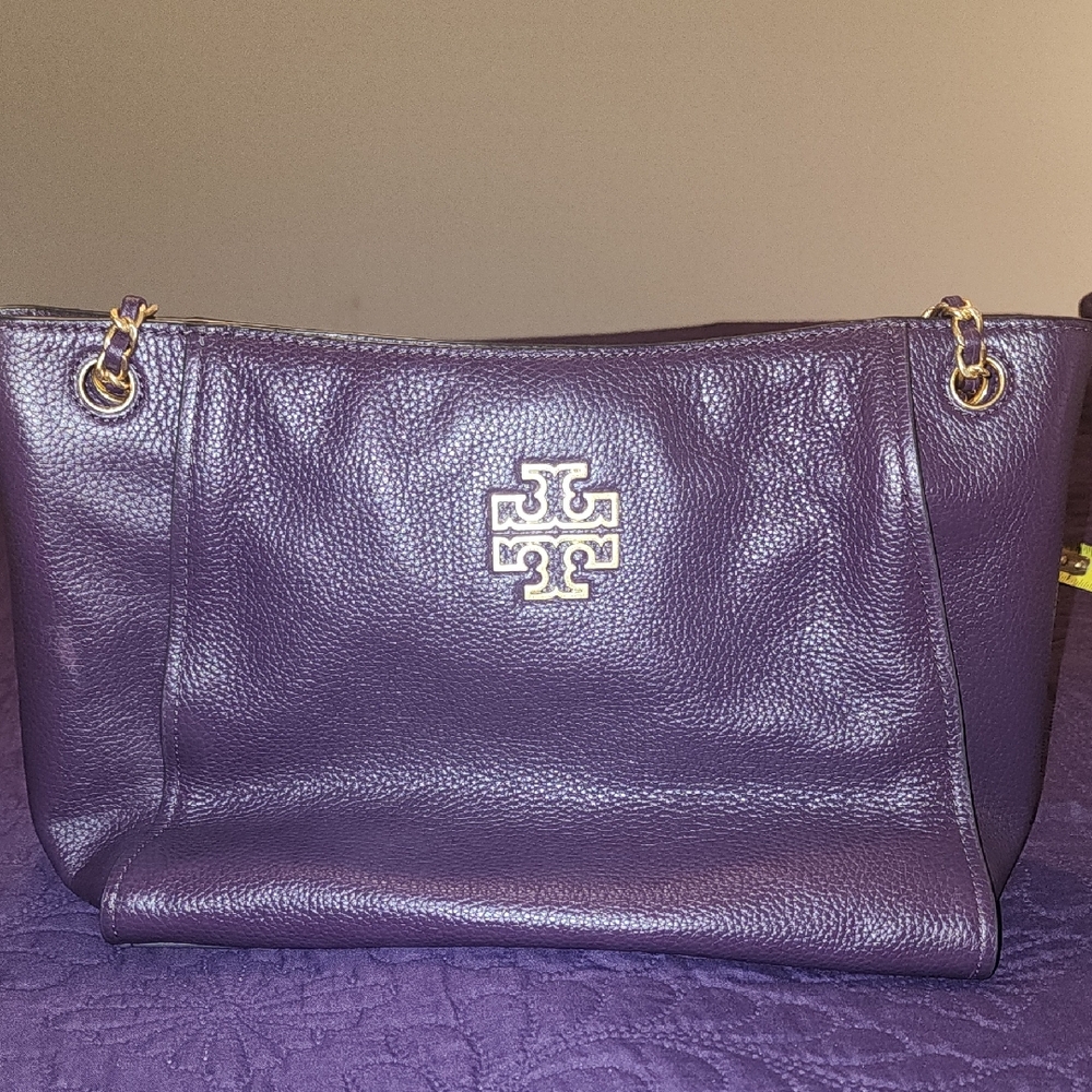 Tory Burch Purple Leather Shoulder Bag